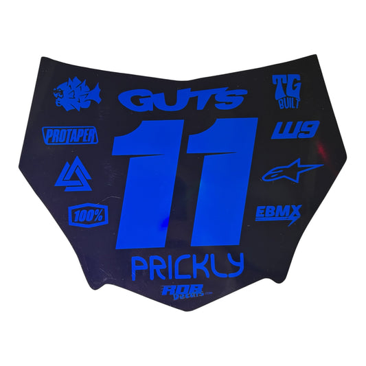 MotoCutz Style Front Number Plate Decal- Metalic Blue - 11 Logo - Talaria/  Surron/ E-Bike- Includes Free Mini Decals