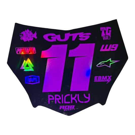 MotoCutz Style Front Number Plate Decal- Metalic Pink - 11 Logo - Talaria/  Surron/ E-Bike- Includes Free Mini Decals