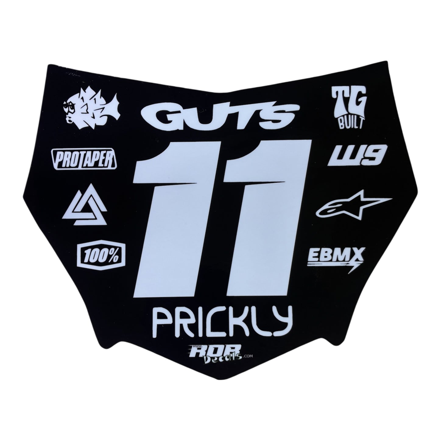 MotoCutz Plate Decal 👉 Choose Number & Color — 11 Logo Design