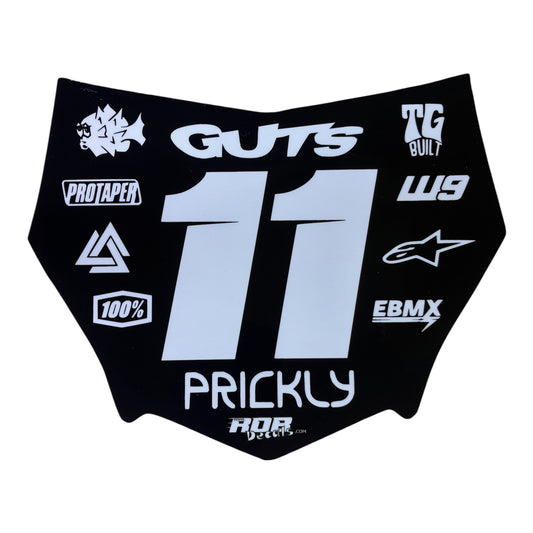 MotoCutz Style Number Plate Decal — 11 Logo — White