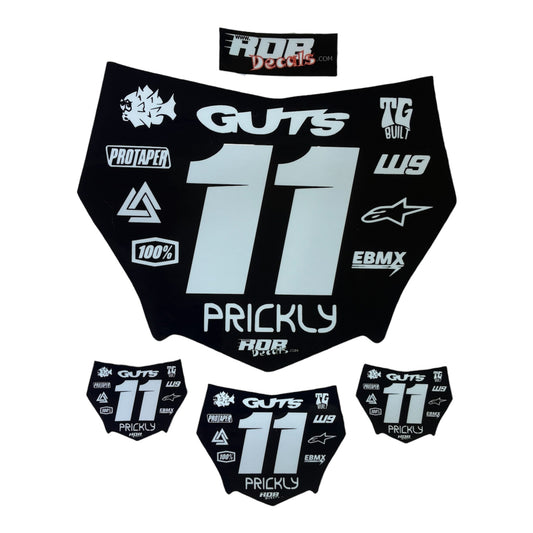 MotoCutz Style Number Plate Decal — 11 Logo — White