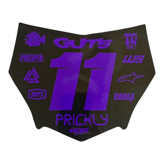 MotoCutz Style Front Number Plate Decal- Purple - 11 Logo - Talaria/  Surron/ E-Bike- Includes Free Mini Decals