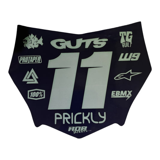 MotoCutz Style Front Number Plate Decal- Gray - 11 Logo - Talaria/  Surron/ E-Bike- Includes Free Mini Decals