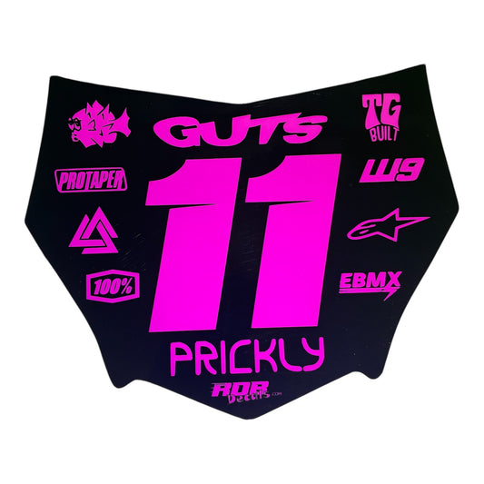 MotoCutz Style Front Number Plate Decal- Pink - 11 Logo - Talaria/  Surron/ E-Bike- Includes Free Mini Decals