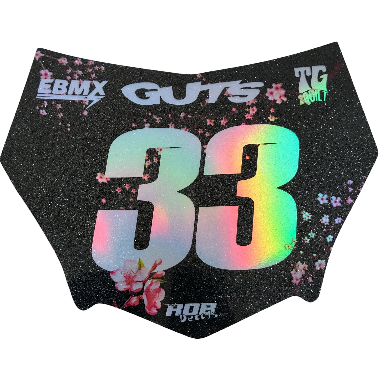 MotoCutz Plate Decal — Pink Cherry Blossom