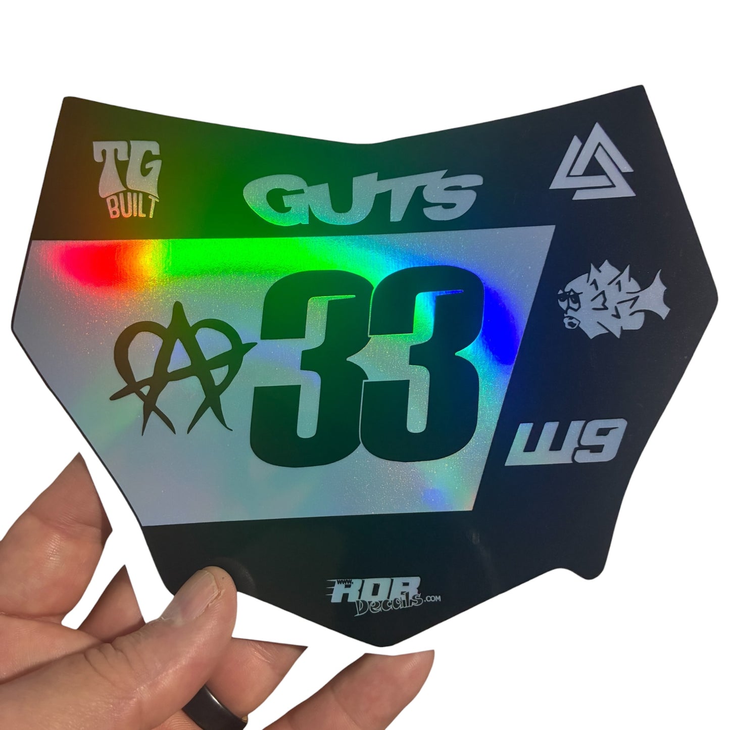 MotoCutz Plate Decals — 7 Logo Design