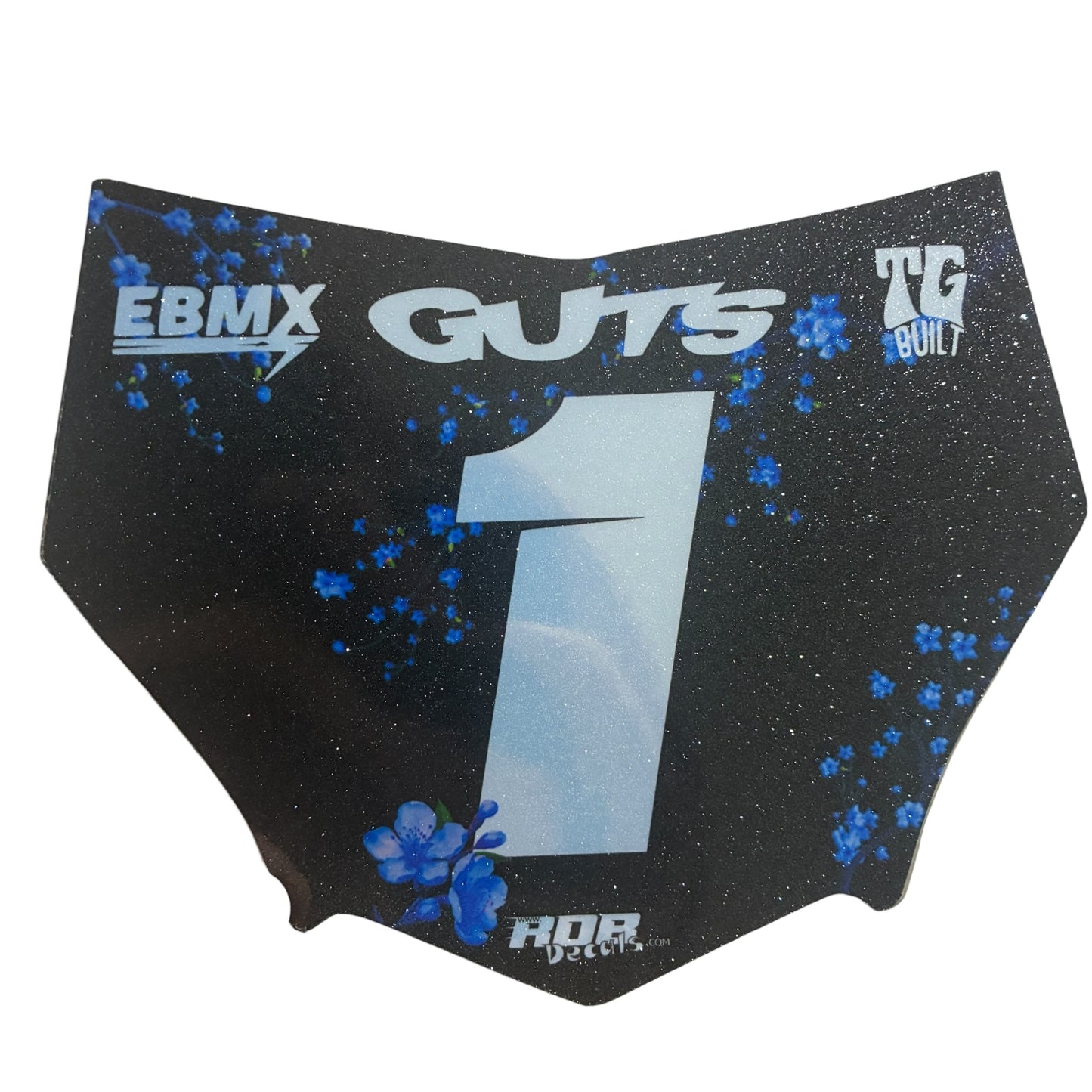 MotoCutz Plate Decals — Blue Cherry Blossom