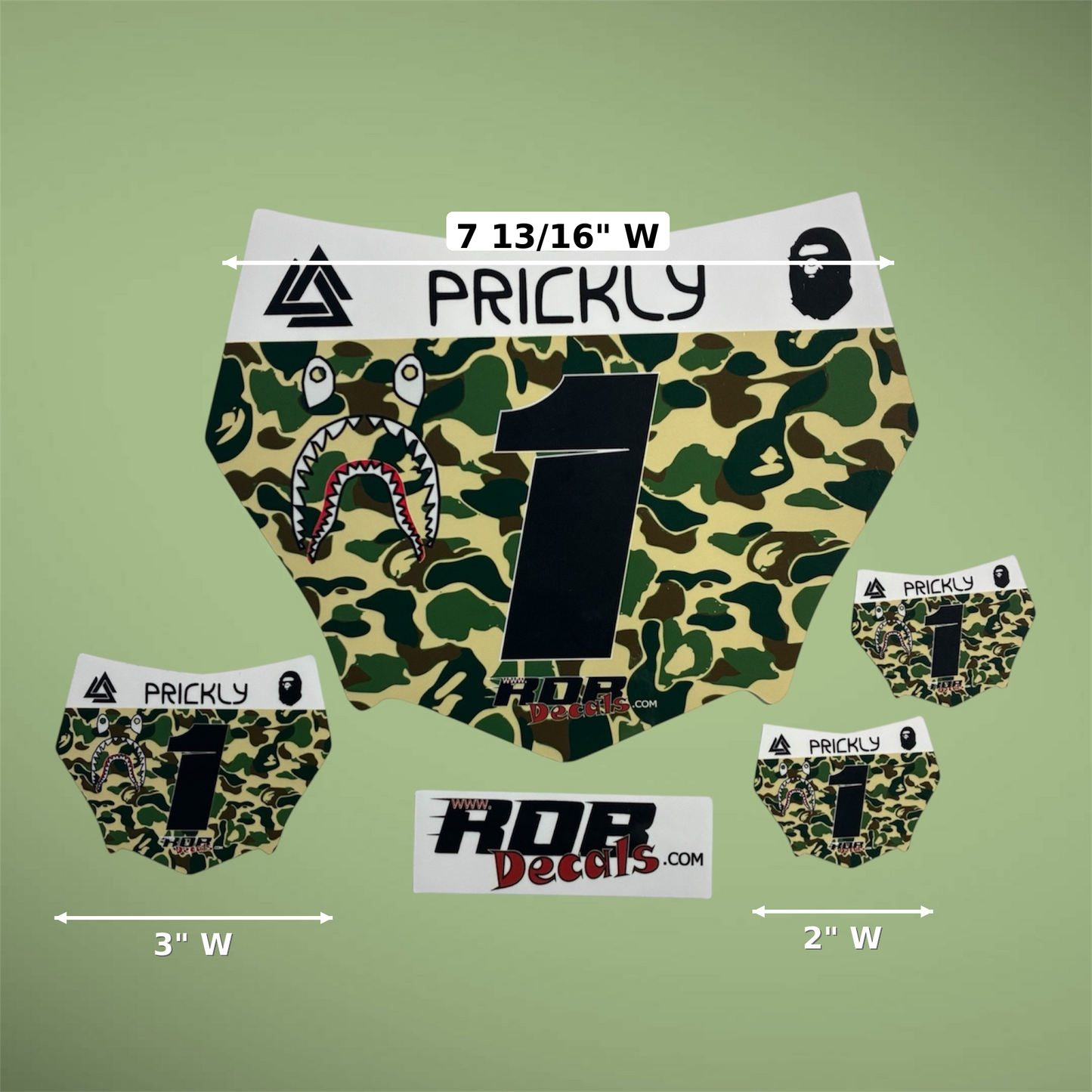 MotoCutz  Plate Decal — Green Designer Camo