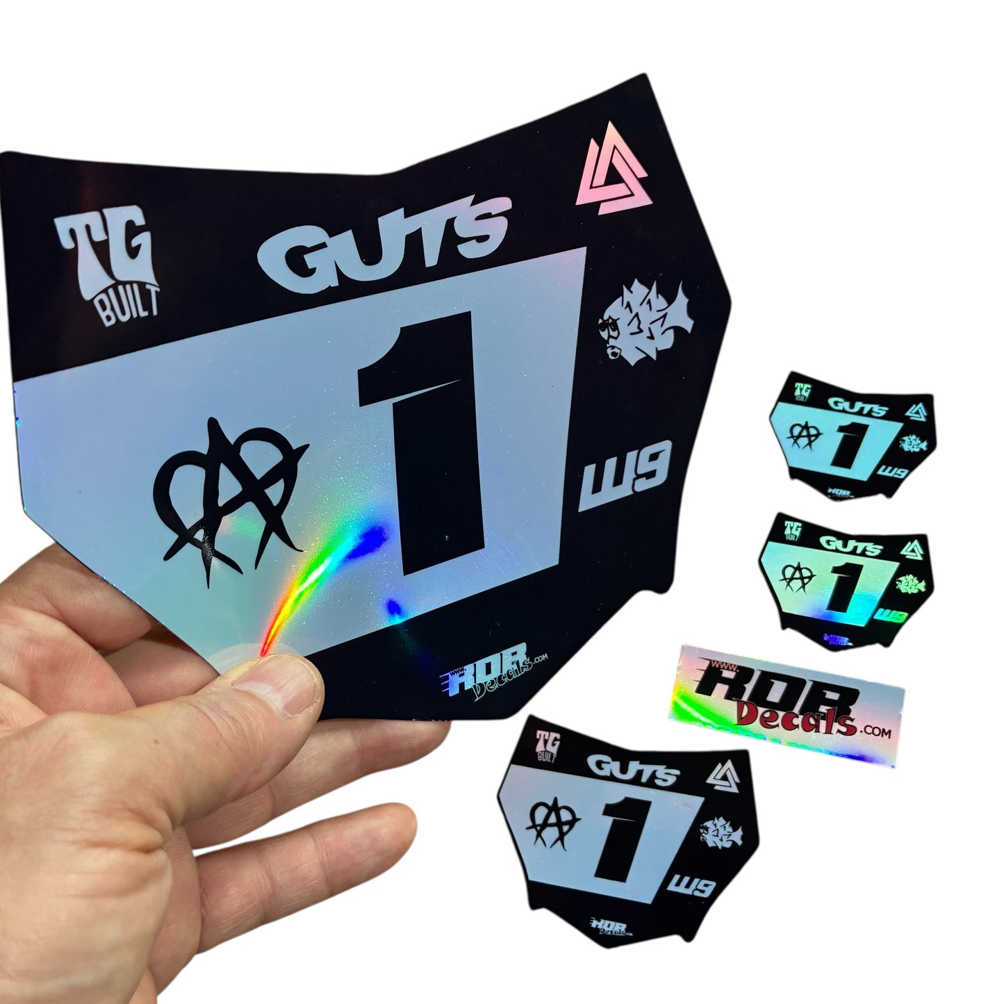 MotoCutz Plate Decals — 7 Logo Design