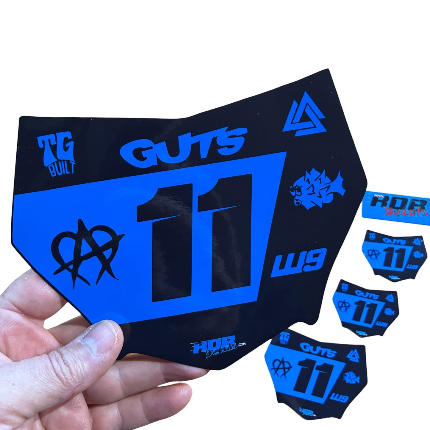 MotoCutz Plate Decals — 7 Logo Design