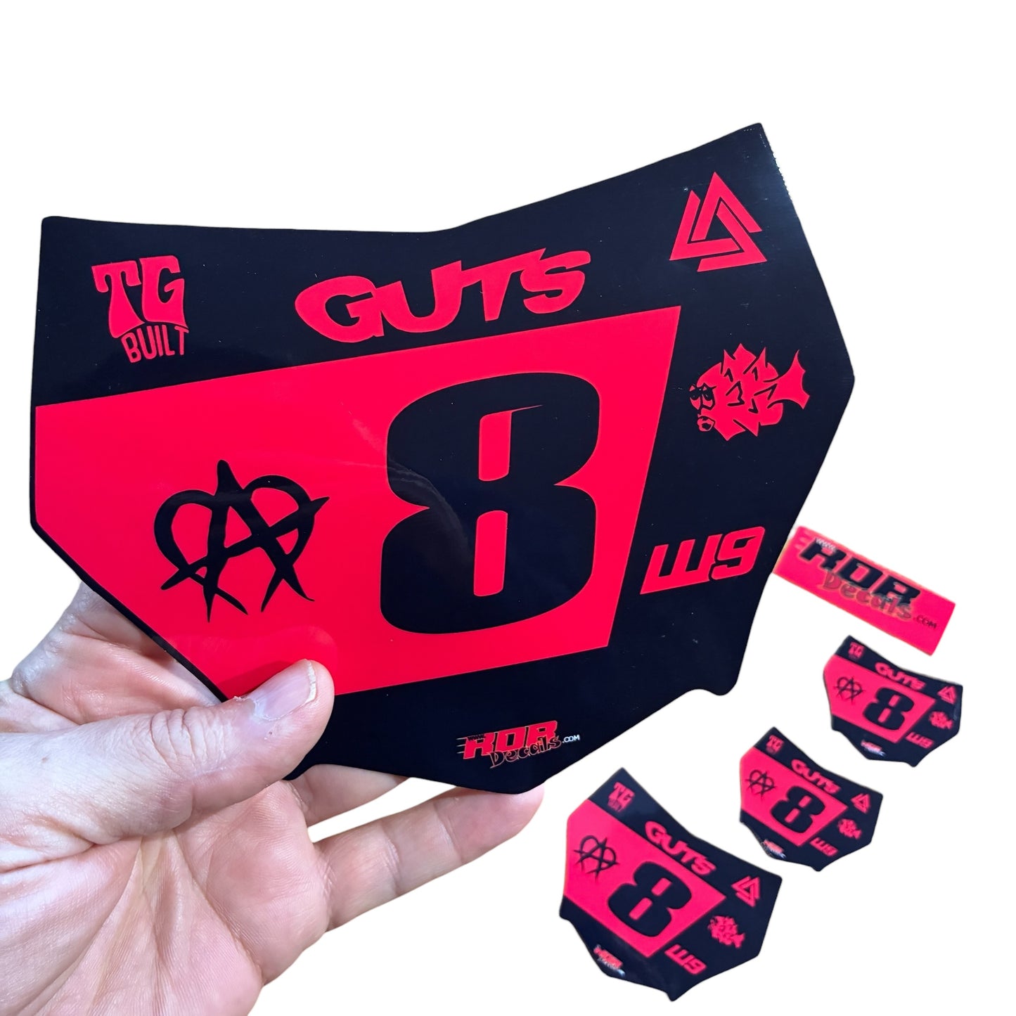 MotoCutz Plate Decals — 7 Logo Design