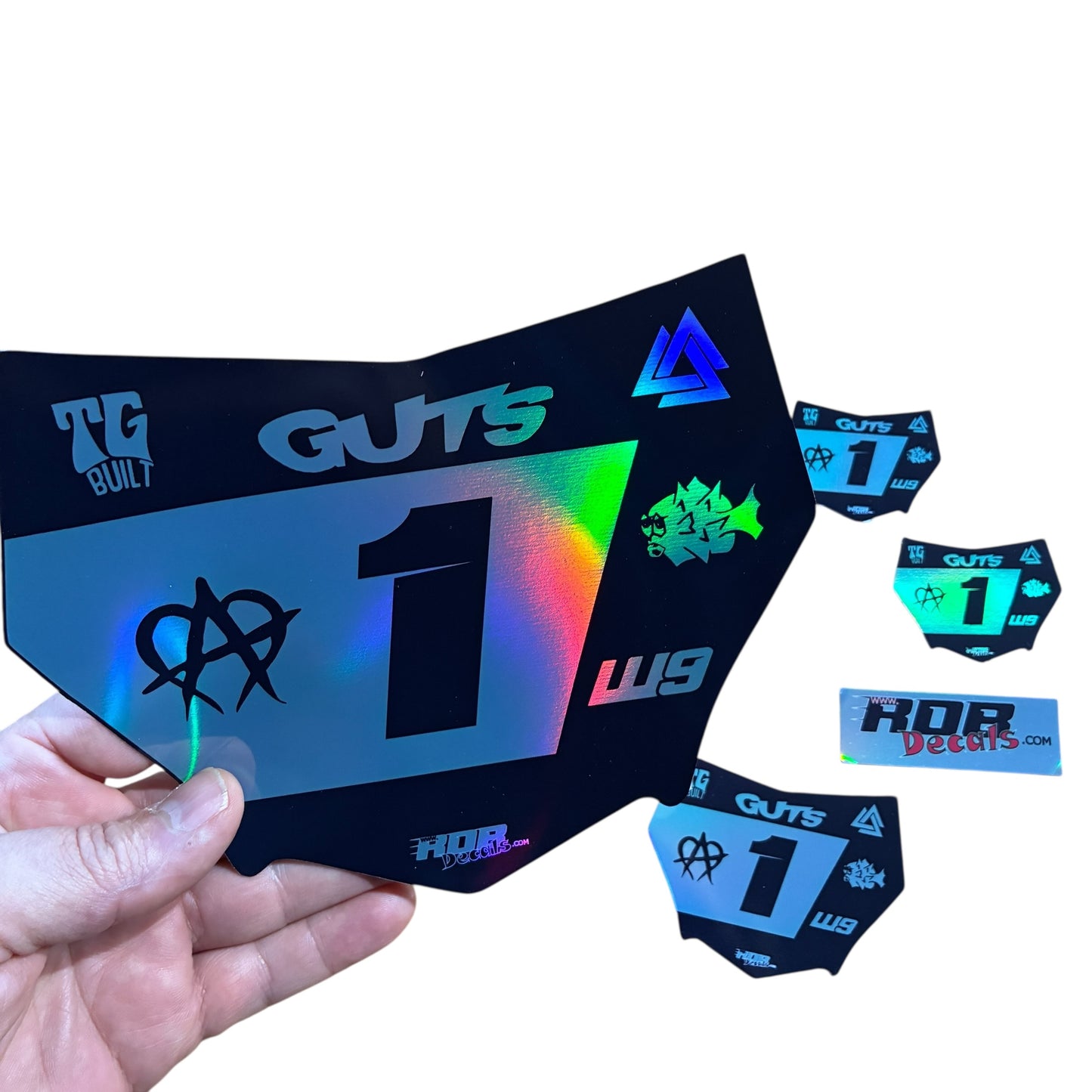 MotoCutz Plate Decals — 7 Logo Design