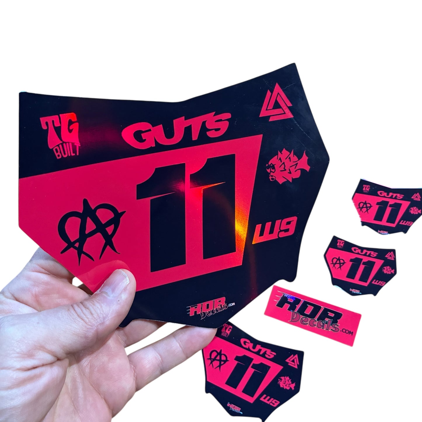 MotoCutz Plate Decals — 7 Logo Design