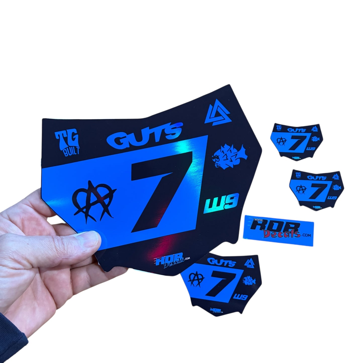 MotoCutz Plate Decals — 7 Logo Design