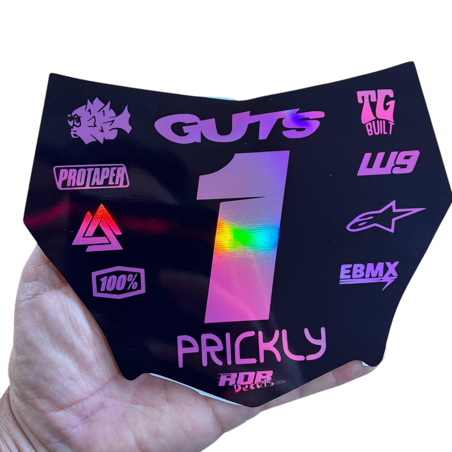 MotoCutz Plate Decal 👉 Choose Number & Color — 11 Logo Design
