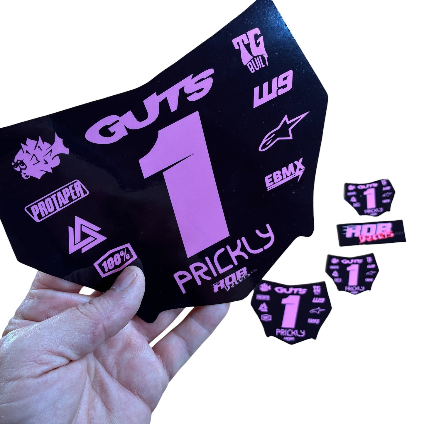 MotoCutz Plate Decal 👉 Choose Number & Color — 11 Logo Design