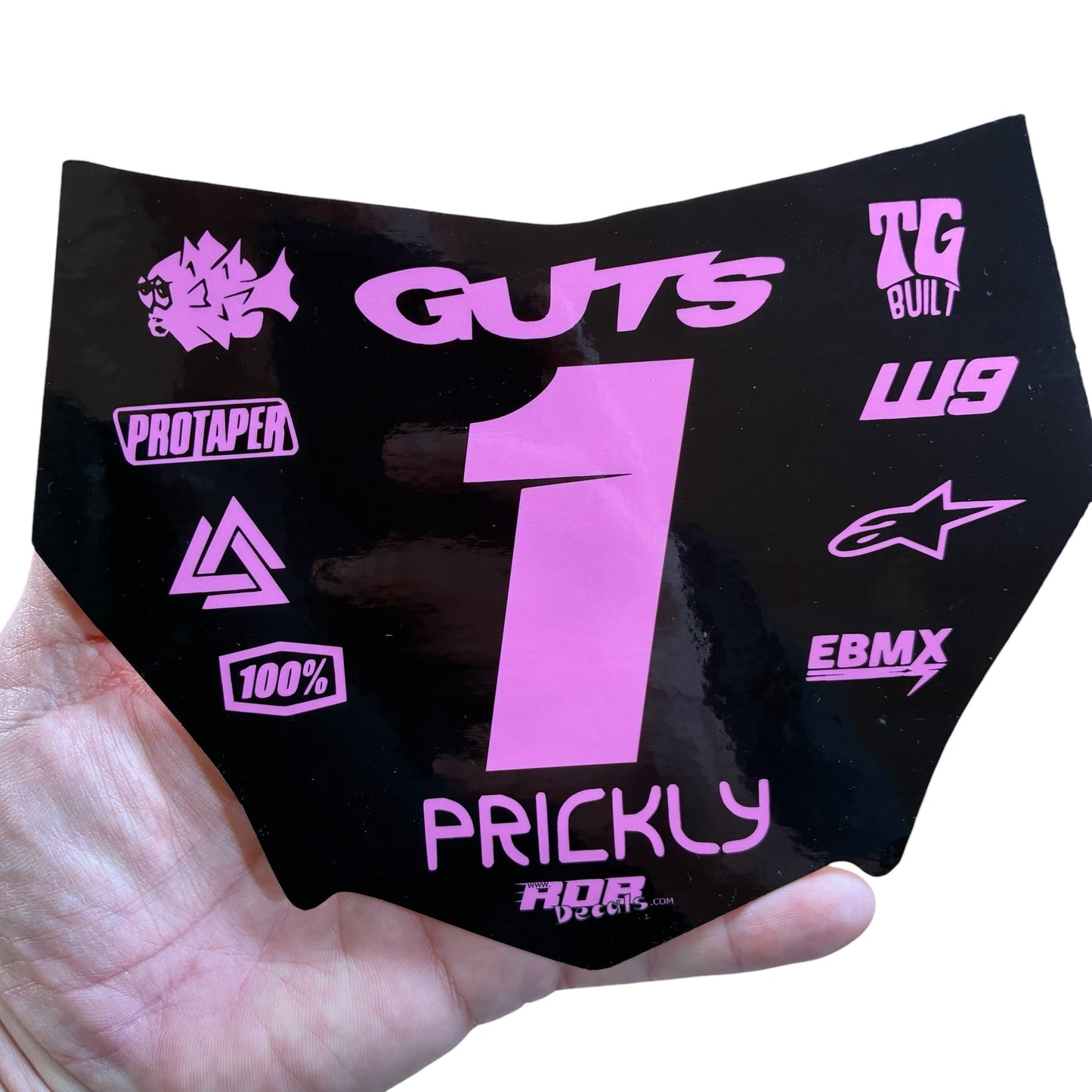 MotoCutz Plate Decal 👉 Choose Number & Color — 11 Logo Design