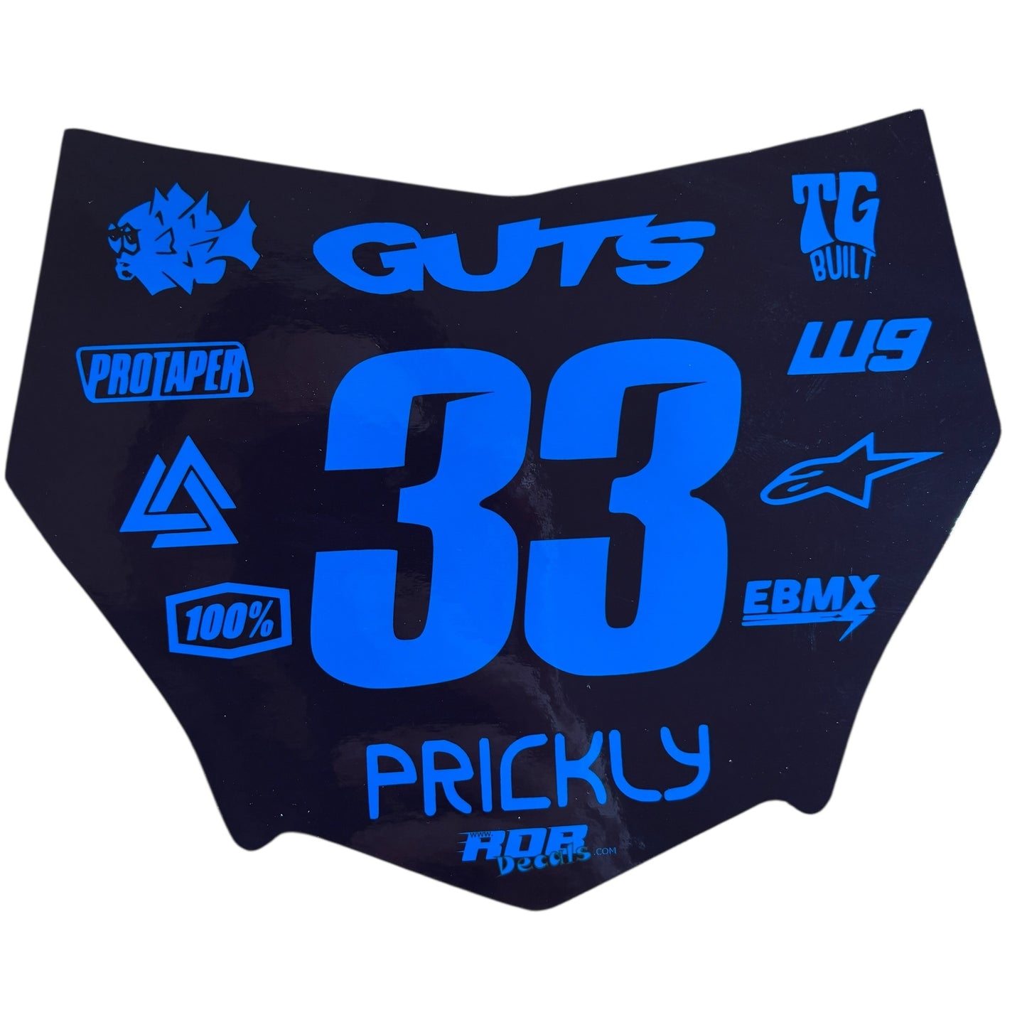 MotoCutz Plate Decal 👉 Choose Number & Color — 11 Logo Design