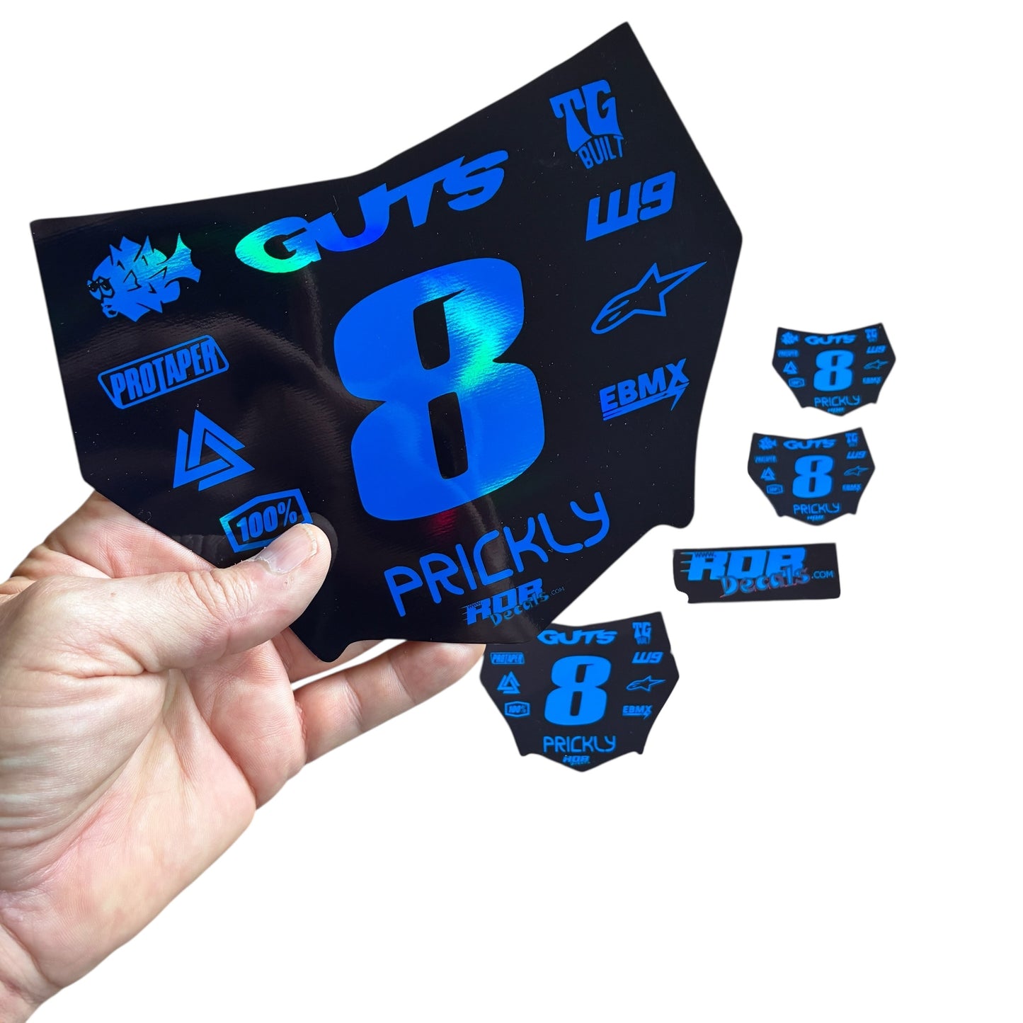 MotoCutz Plate Decal 👉 Choose Number & Color — 11 Logo Design