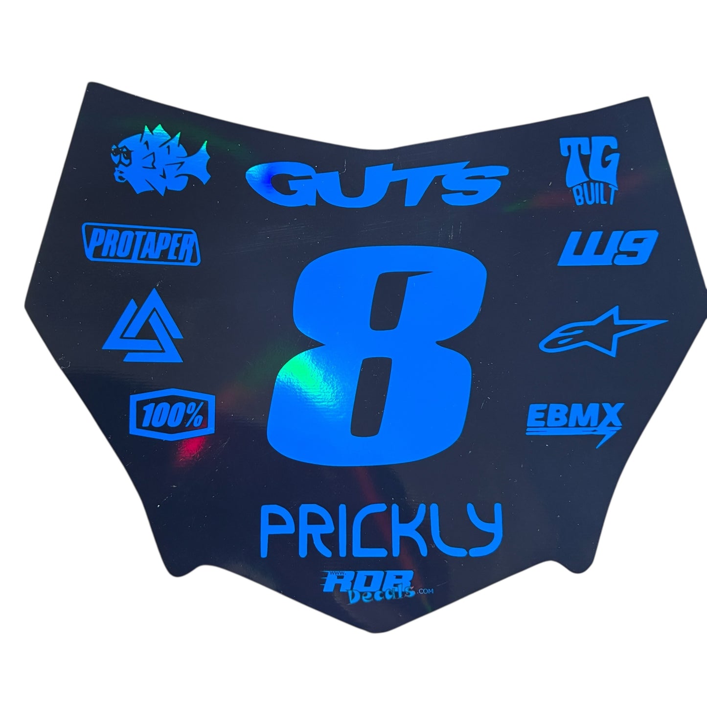 MotoCutz Plate Decal 👉 Choose Number & Color — 11 Logo Design