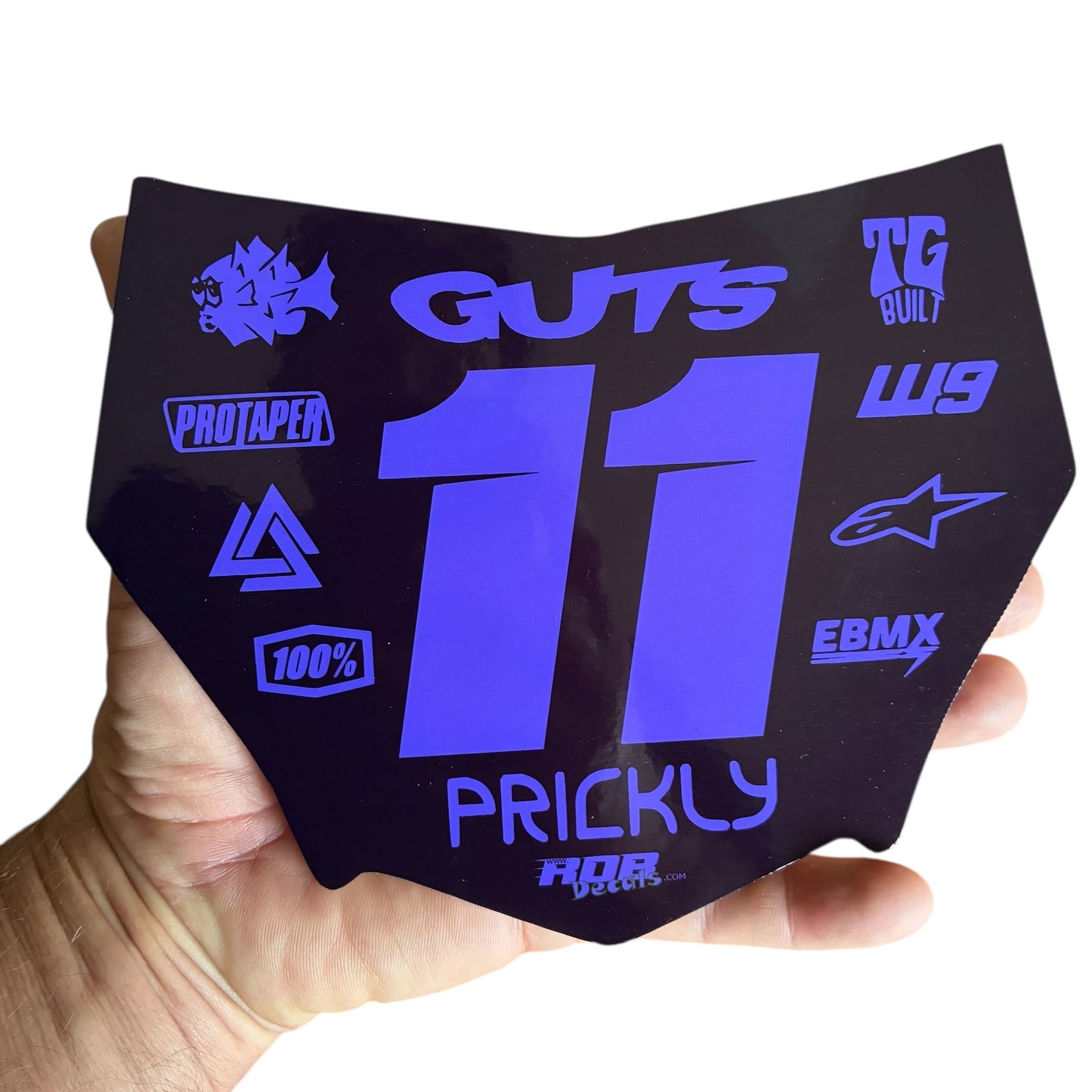 MotoCutz Plate Decal 👉 Choose Number & Color — 11 Logo Design