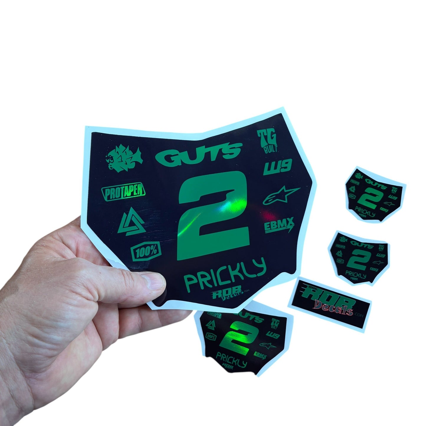 MotoCutz Plate Decal 👉 Choose Number & Color — 11 Logo Design