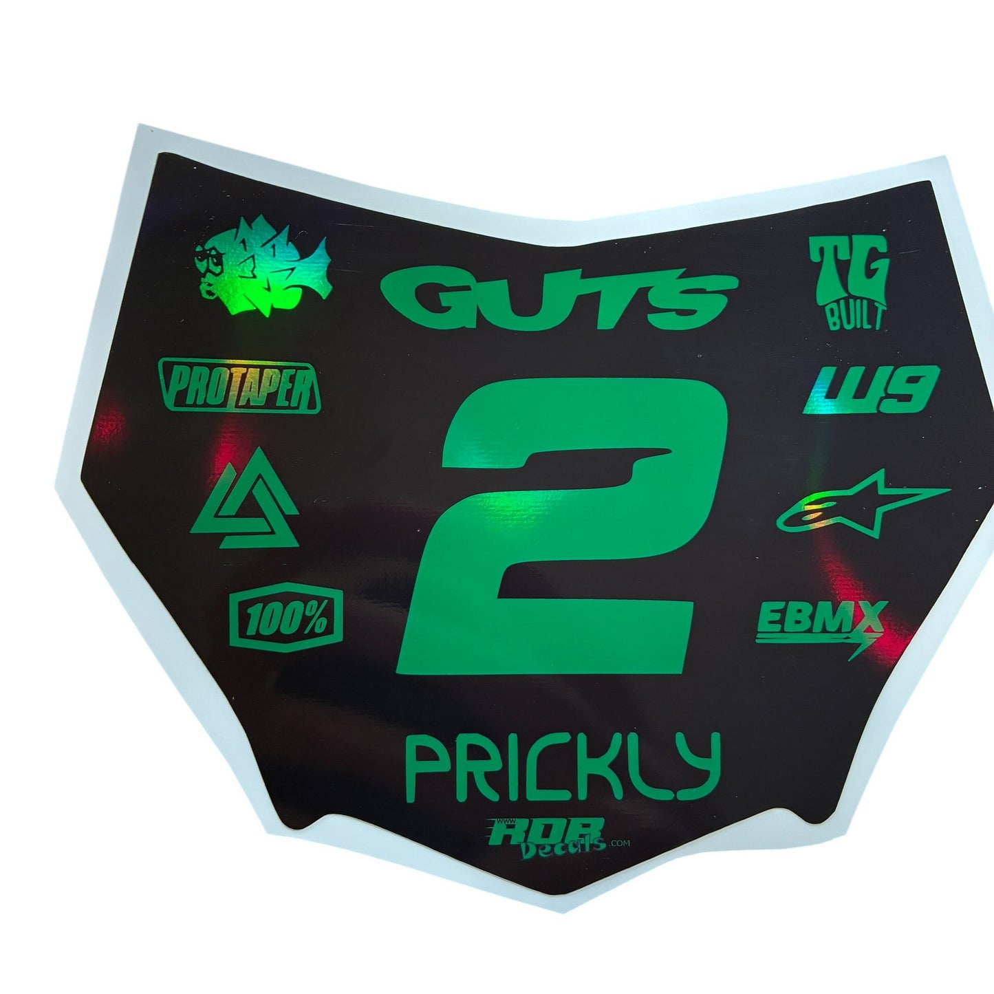MotoCutz Plate Decal 👉 Choose Number & Color — 11 Logo Design