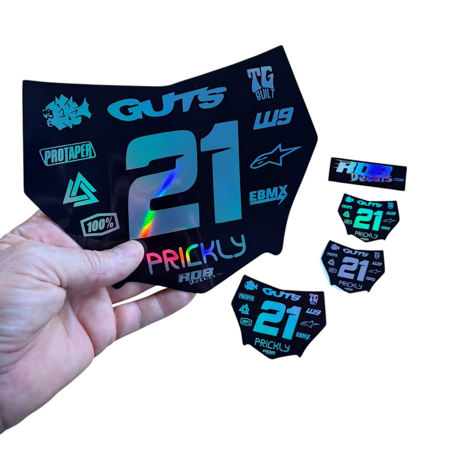 MotoCutz Plate Decal 👉 Choose Number & Color — 11 Logo Design