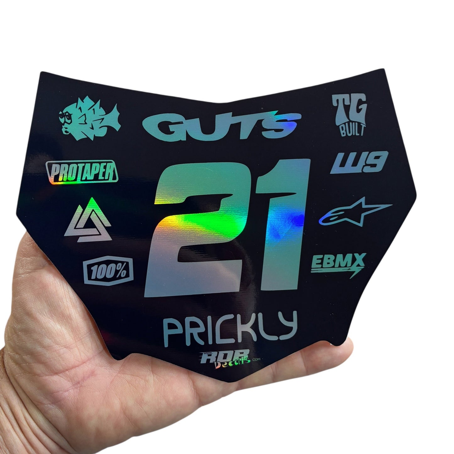 MotoCutz Plate Decal 👉 Choose Number & Color — 11 Logo Design