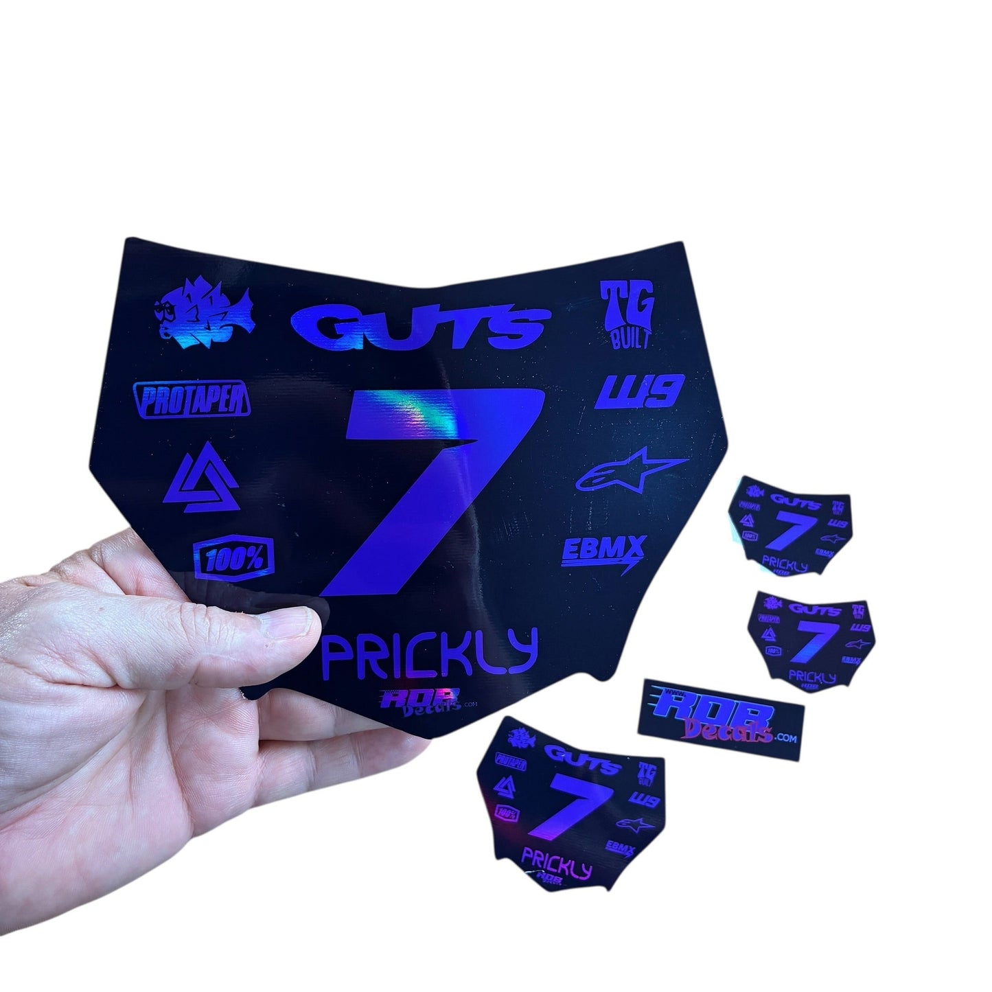 MotoCutz Plate Decal 👉 Choose Number & Color — 11 Logo Design