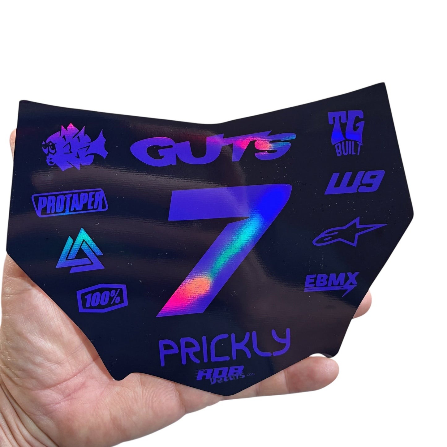 MotoCutz Plate Decal 👉 Choose Number & Color — 11 Logo Design