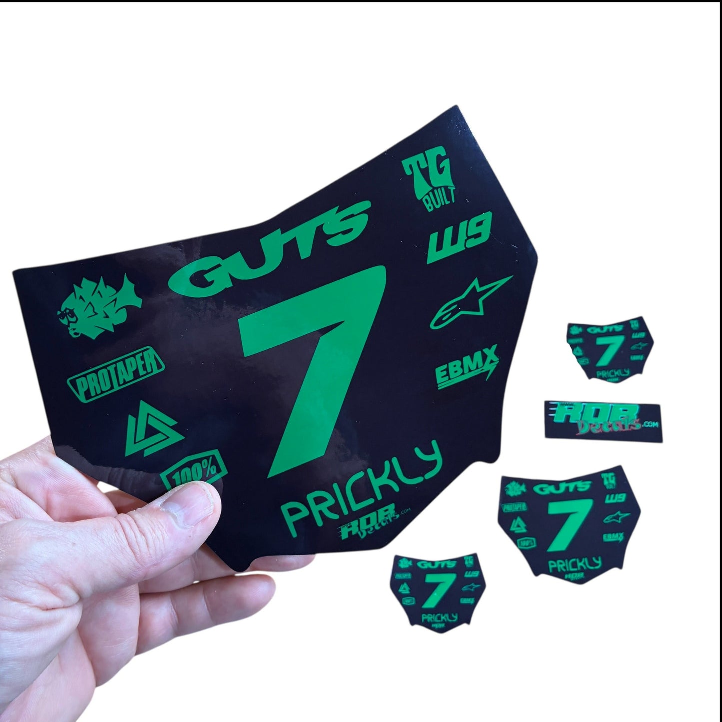 MotoCutz Plate Decal 👉 Choose Number & Color — 11 Logo Design
