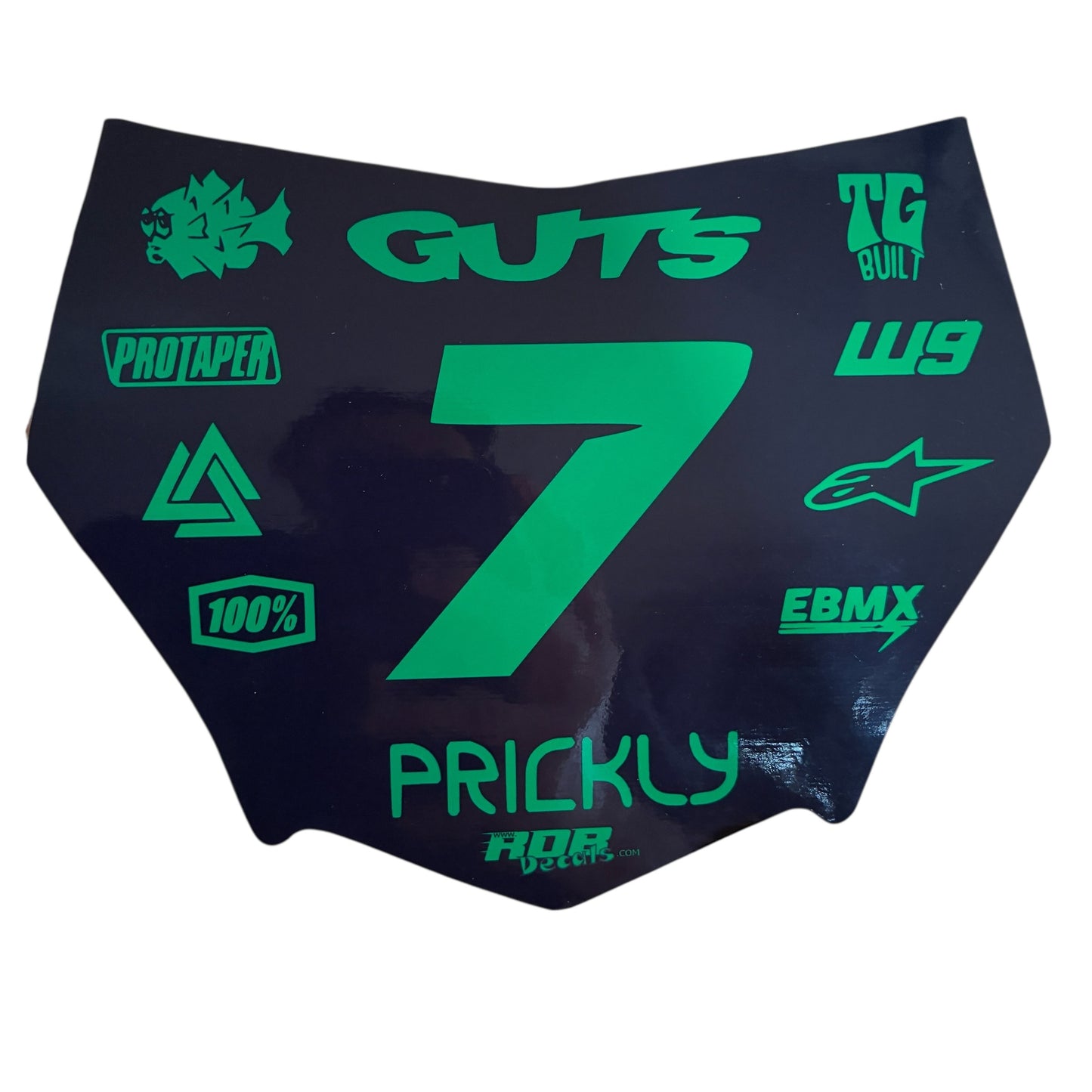 MotoCutz Plate Decal 👉 Choose Number & Color — 11 Logo Design