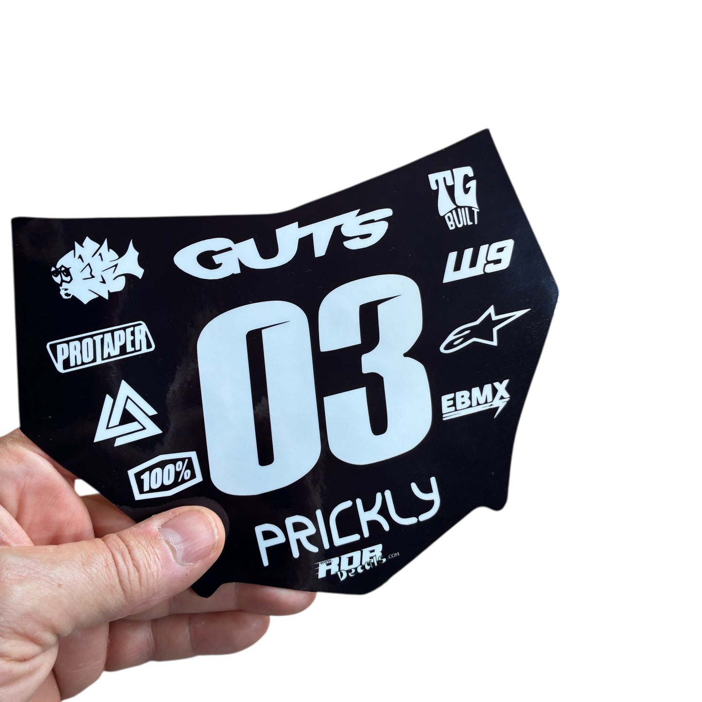 MotoCutz Plate Decal 👉 Choose Number & Color — 11 Logo Design