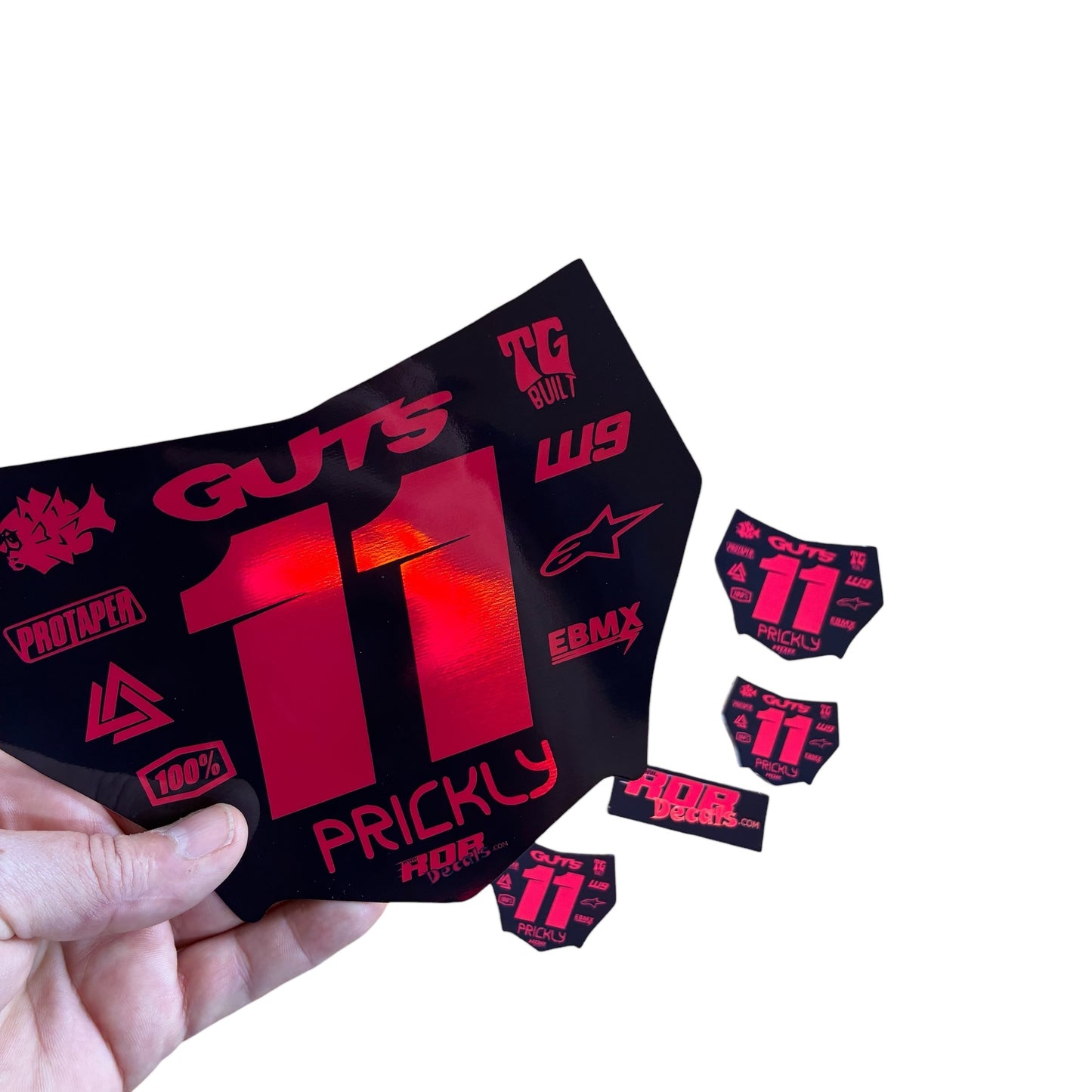 MotoCutz Plate Decal 👉 Choose Number & Color — 11 Logo Design
