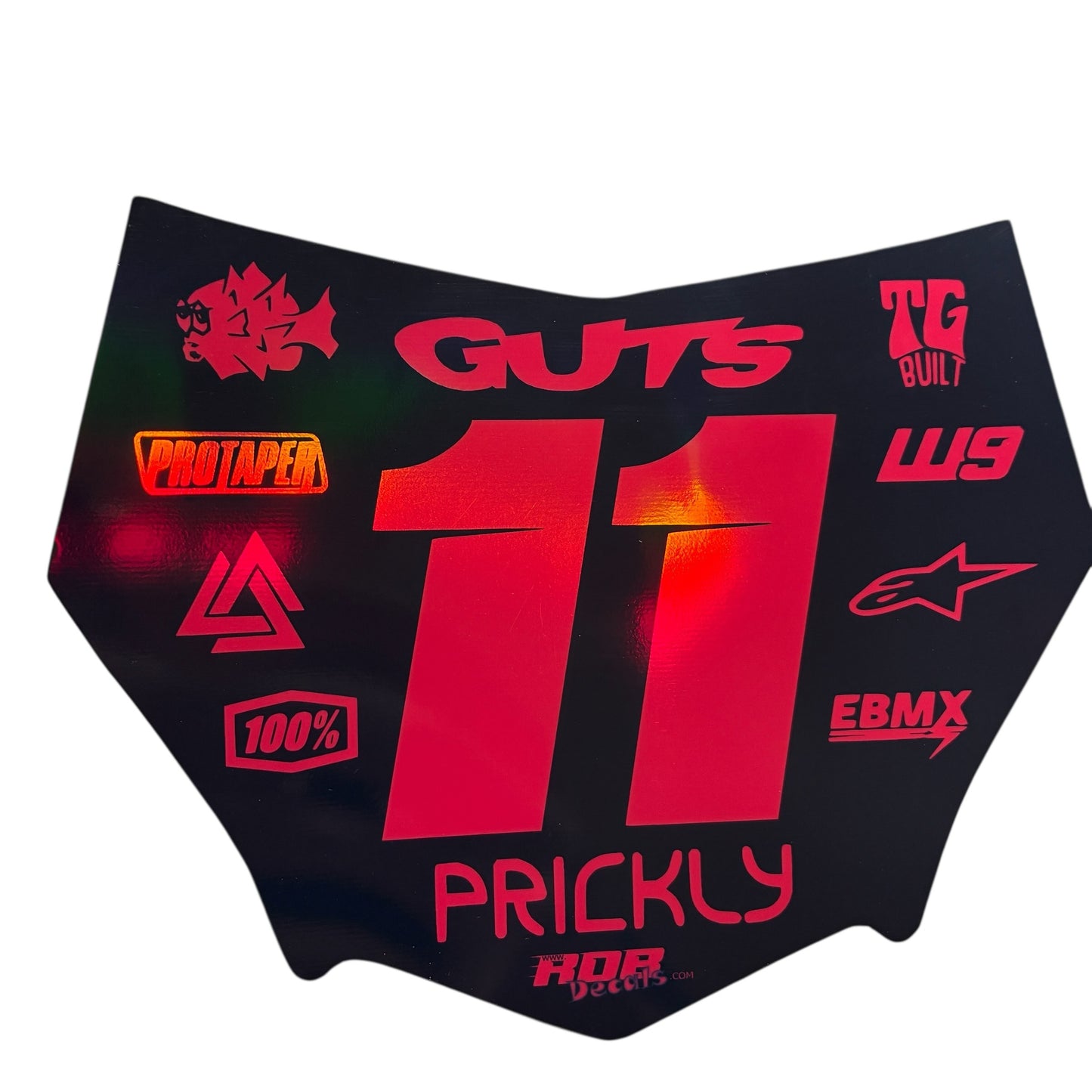 MotoCutz Plate Decal 👉 Choose Number & Color — 11 Logo Design