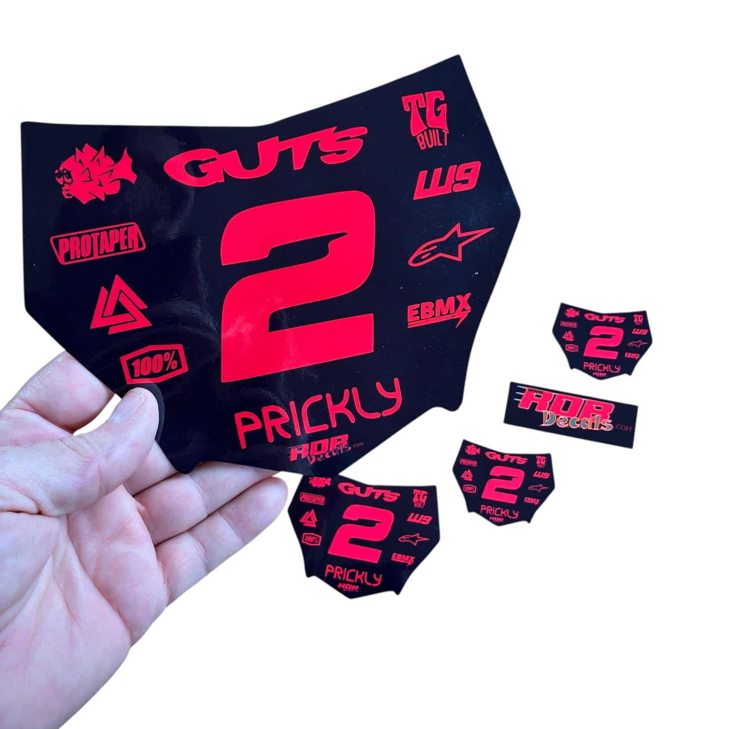 MotoCutz Plate Decal 👉 Choose Number & Color — 11 Logo Design