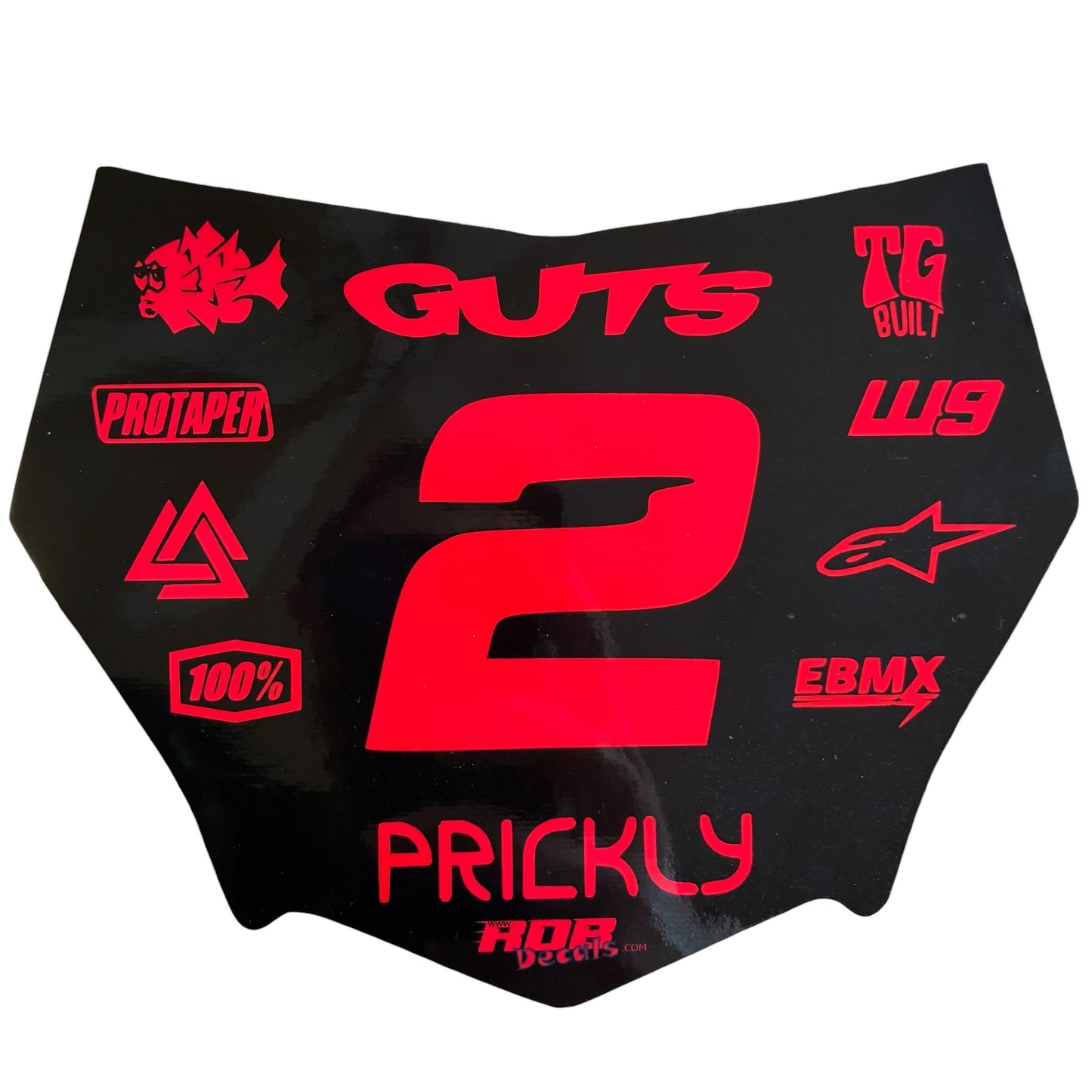 MotoCutz Plate Decal 👉 Choose Number & Color — 11 Logo Design