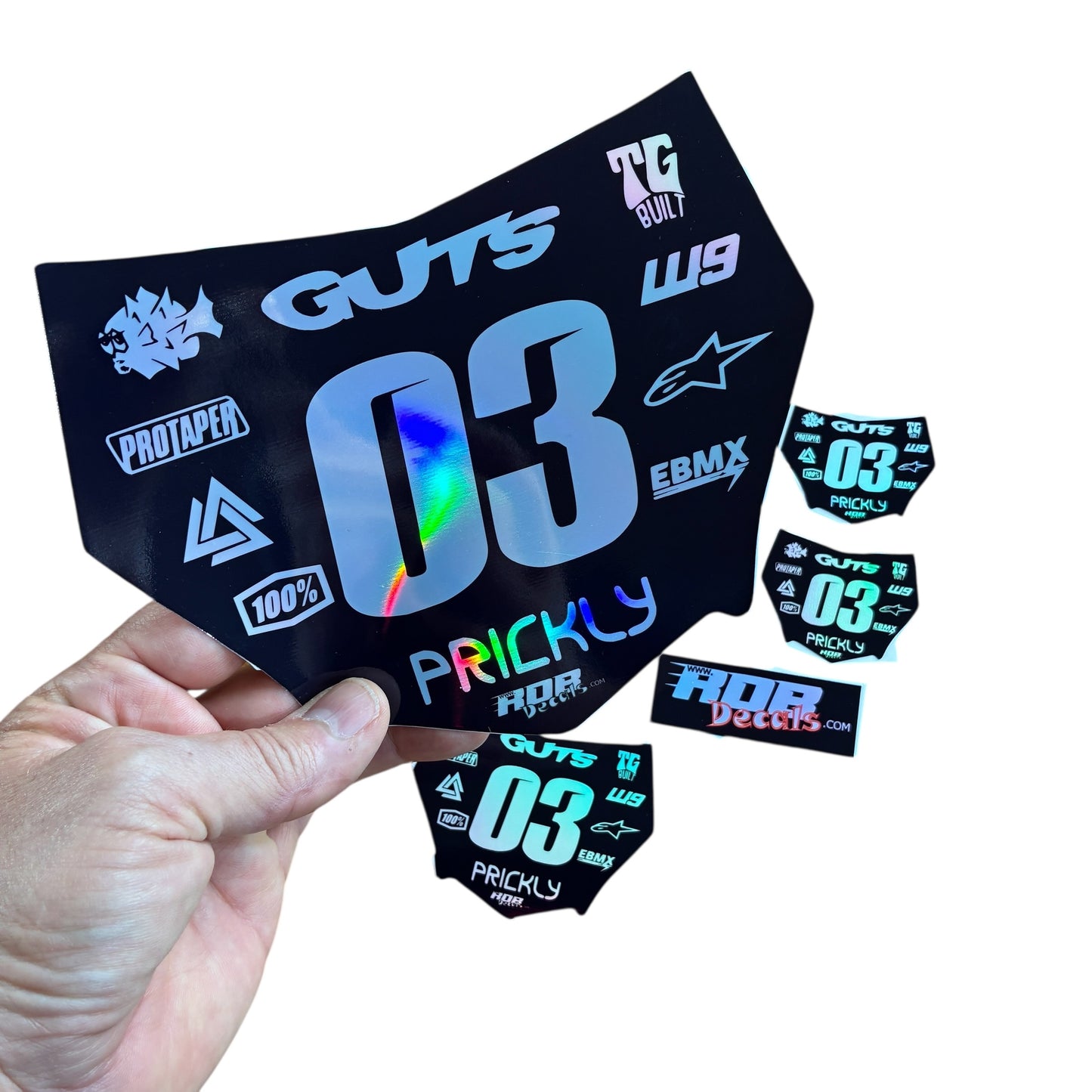 MotoCutz Plate Decal 👉 Choose Number & Color — 11 Logo Design