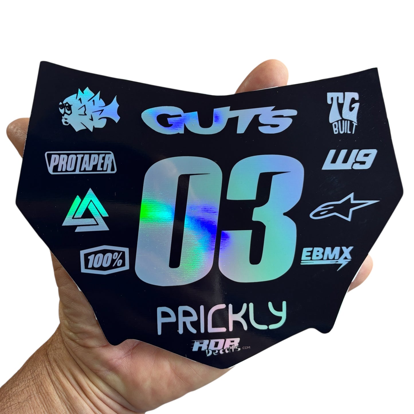 MotoCutz Plate Decal 👉 Choose Number & Color — 11 Logo Design