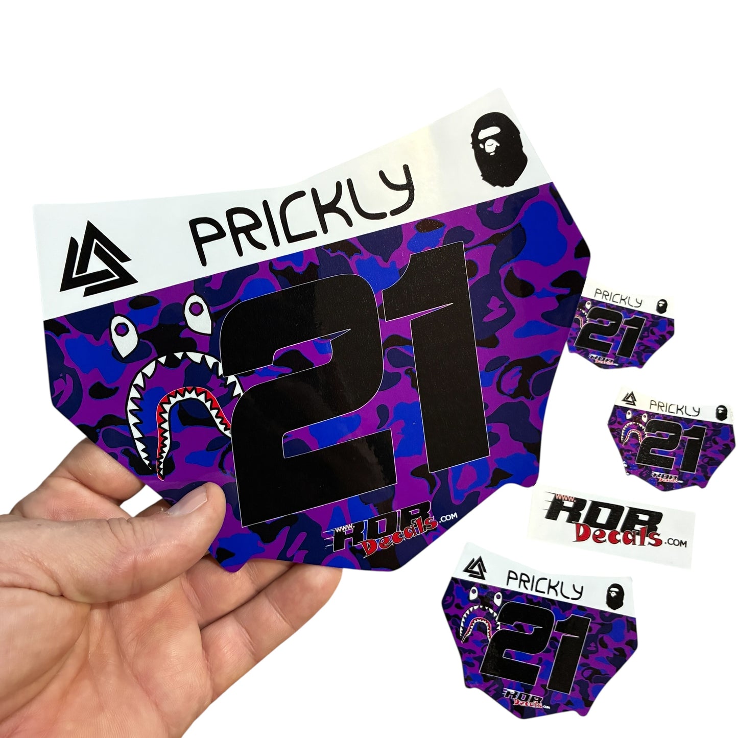 MotoCutz Plate Decals — Designer Camo