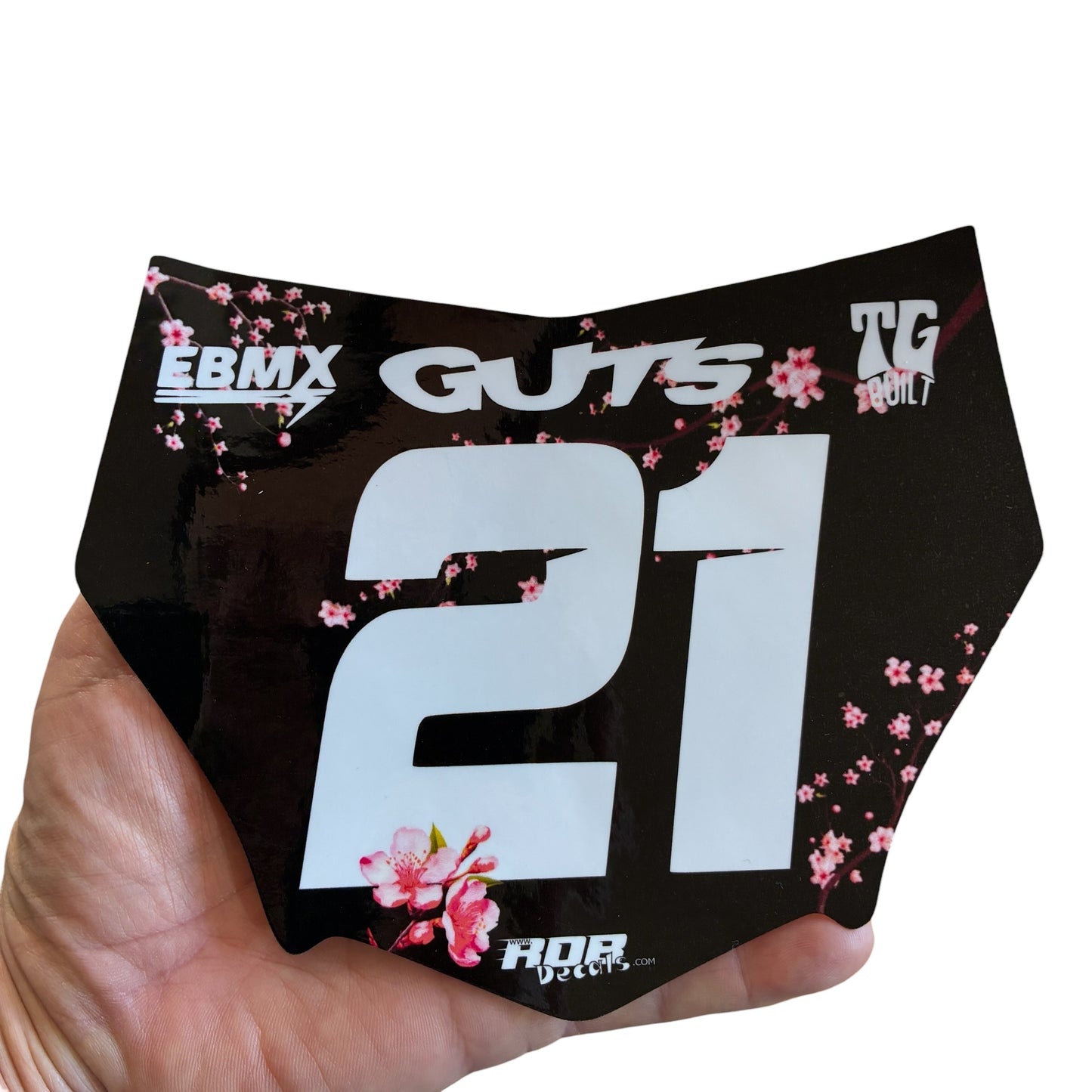 MotoCutz Plate Decal — Pink Cherry Blossom