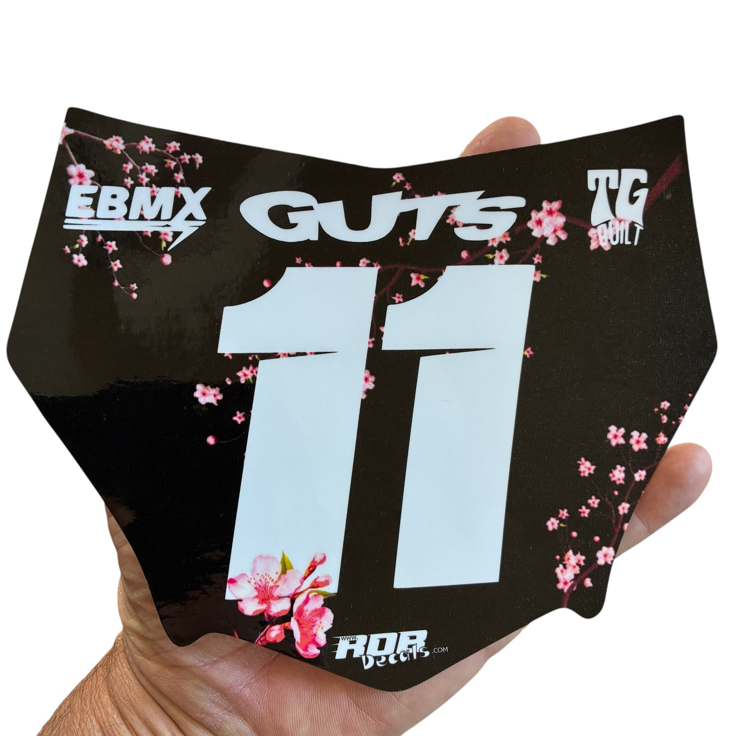 MotoCutz Plate Decal — Pink Cherry Blossom