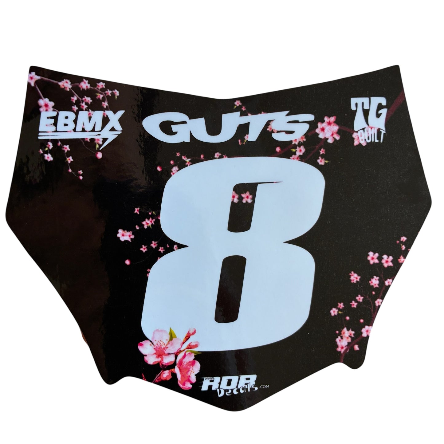 MotoCutz Plate Decal — Pink Cherry Blossom