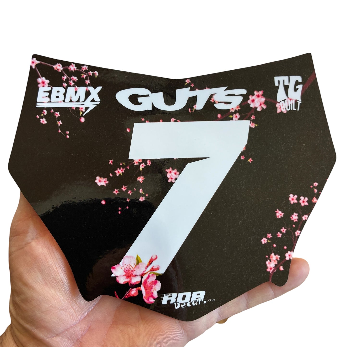 MotoCutz Plate Decal — Pink Cherry Blossom