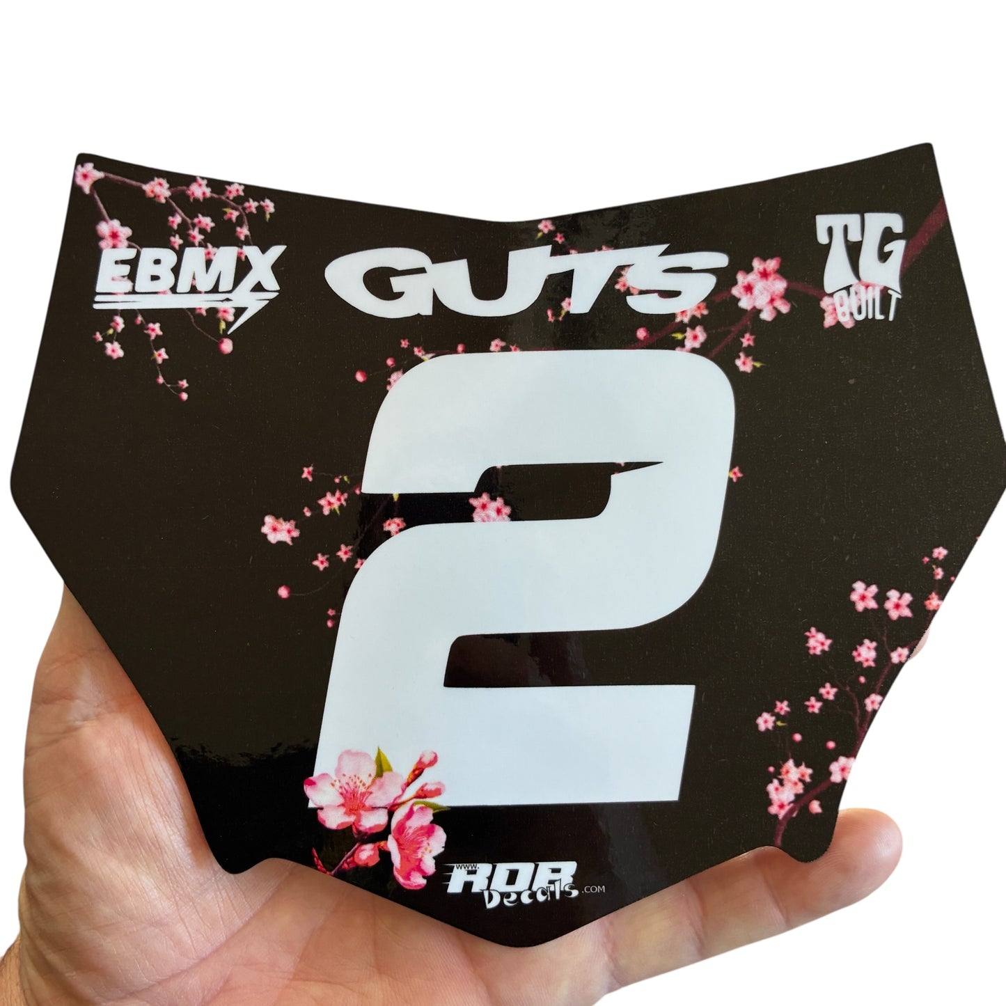 MotoCutz Plate Decal — Pink Cherry Blossom