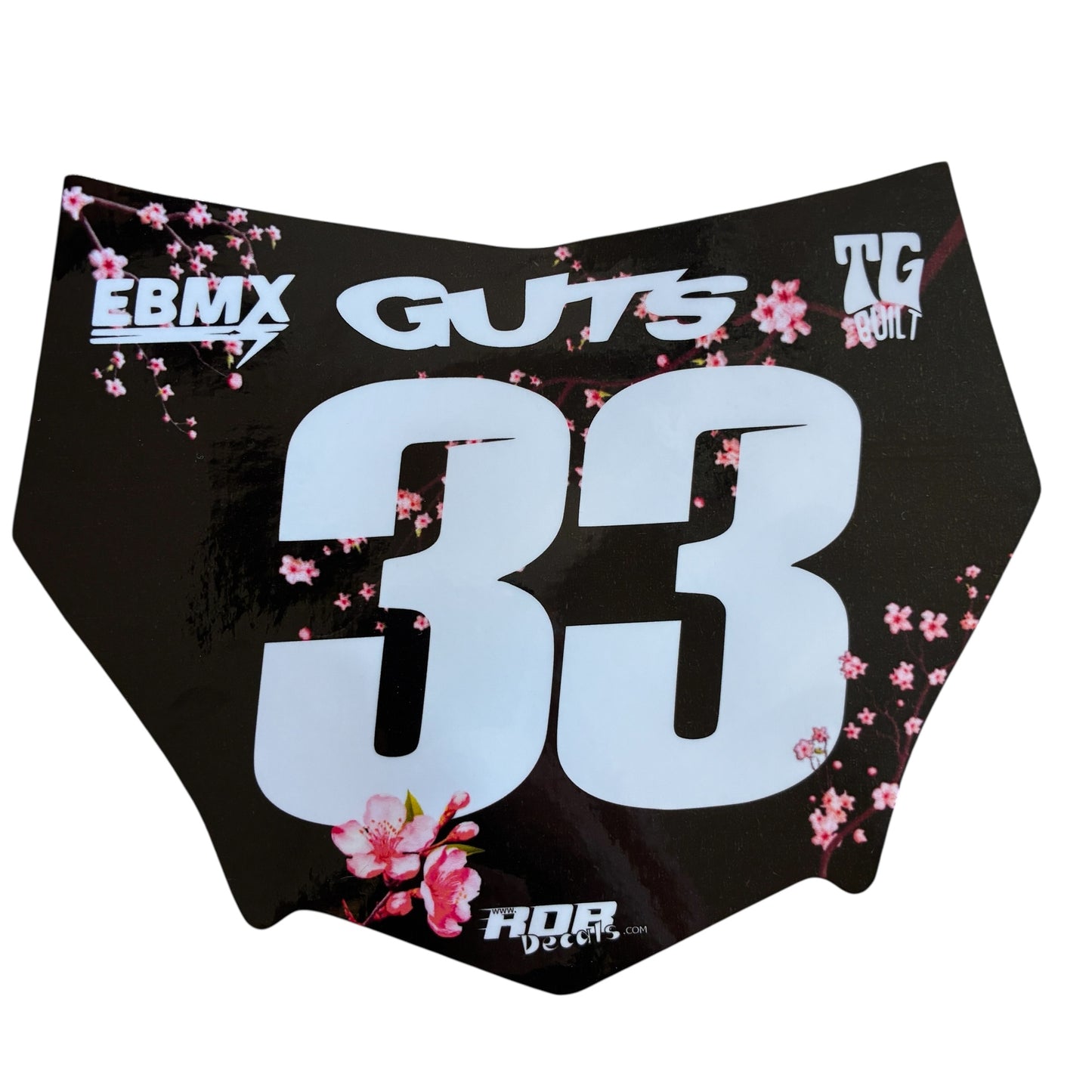 MotoCutz Plate Decal — Pink Cherry Blossom