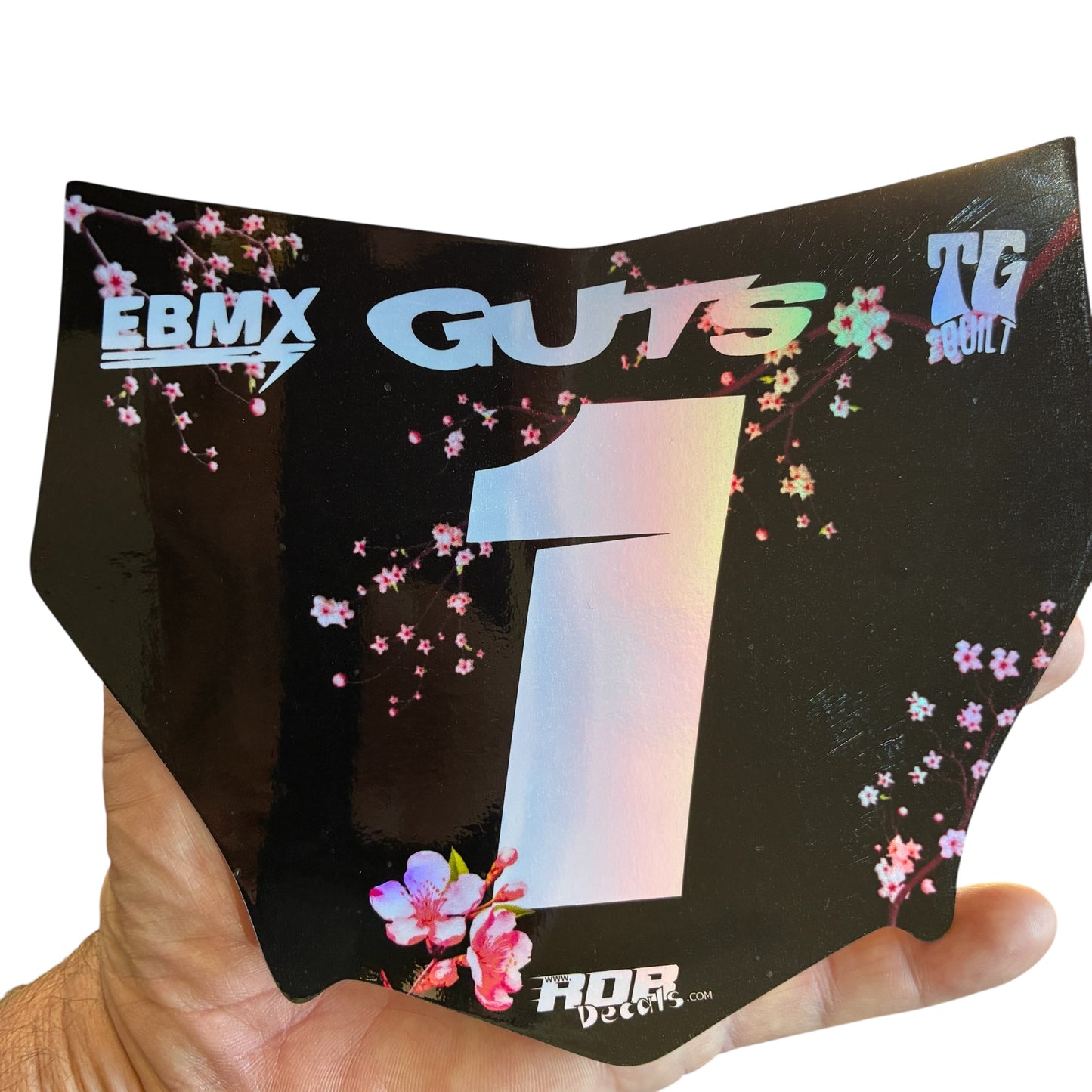 MotoCutz Plate Decal — Pink Cherry Blossom
