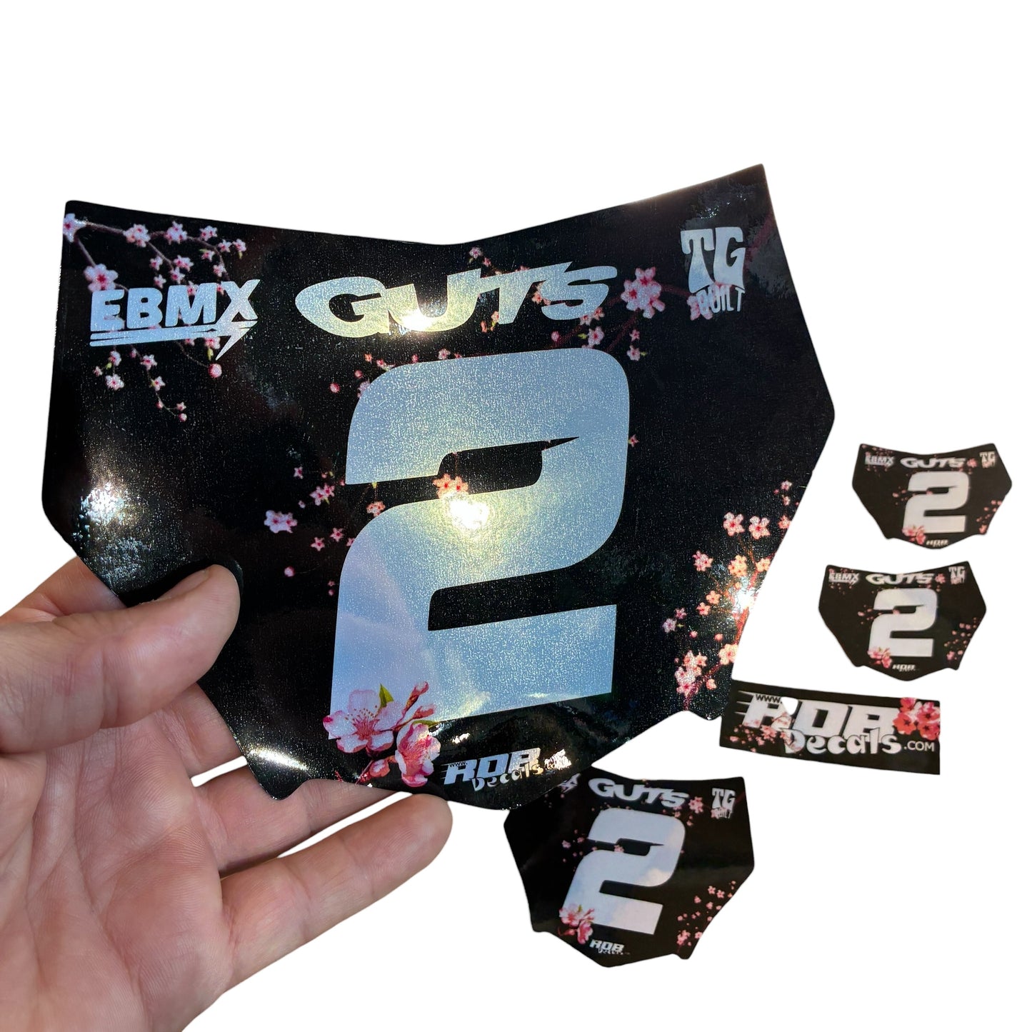 MotoCutz Plate Decal — Pink Cherry Blossom
