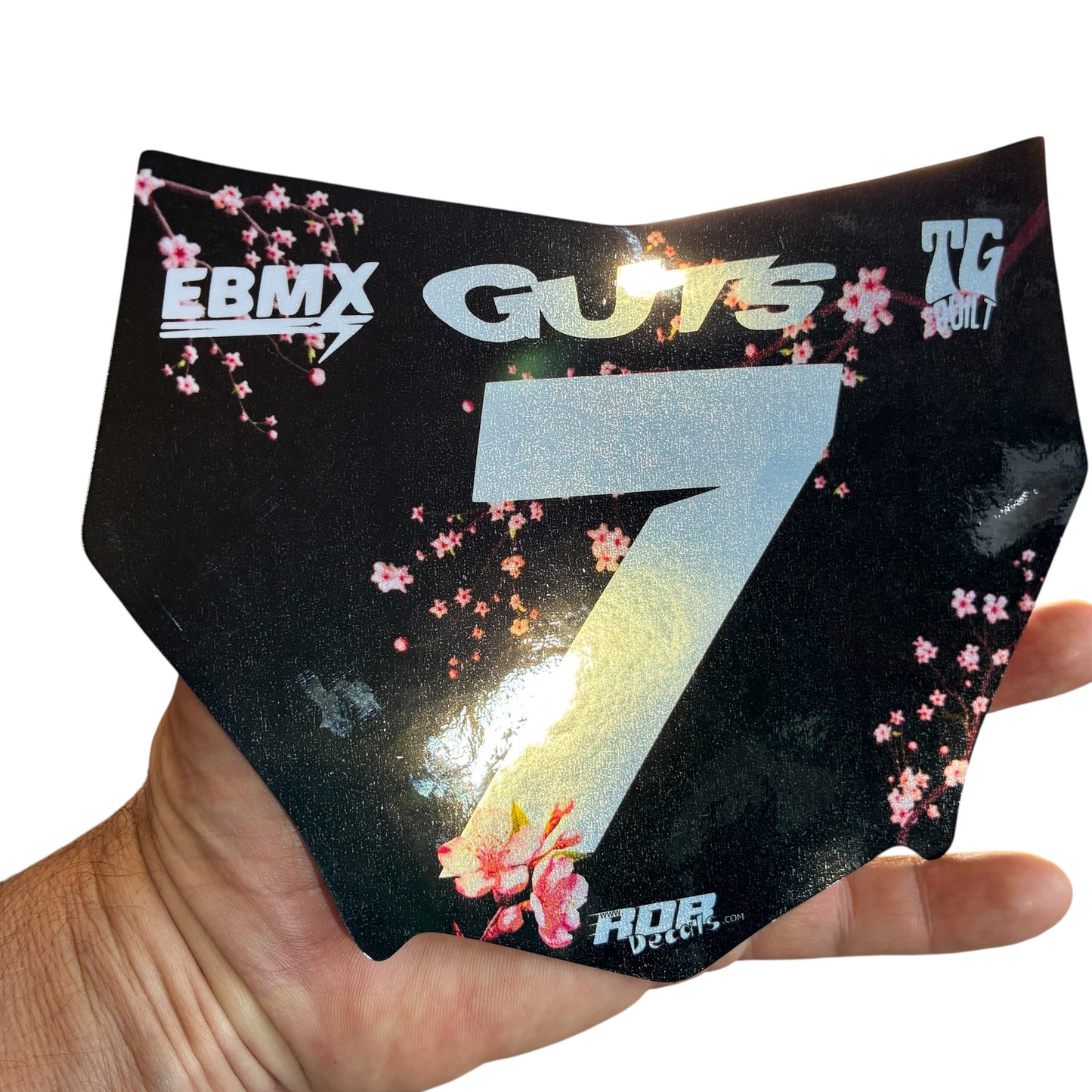 MotoCutz Plate Decal — Pink Cherry Blossom